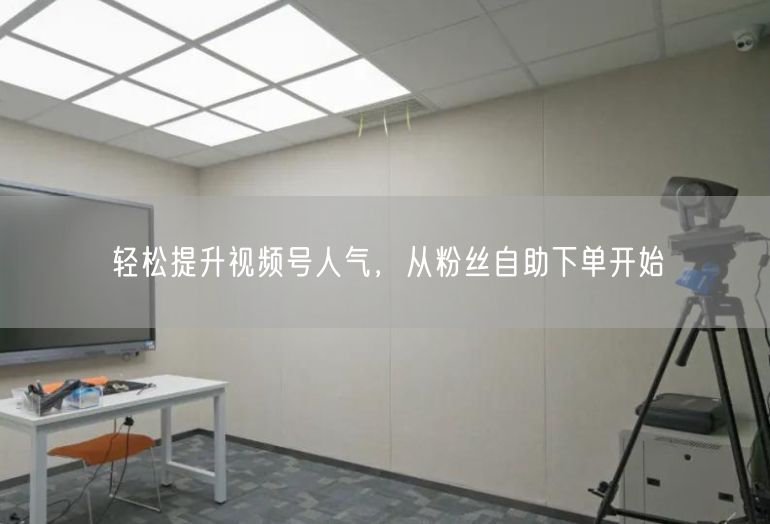 轻松提升视频号人气，从粉丝自助下单开始